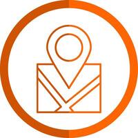 Location Line Orange Circle Icon vector