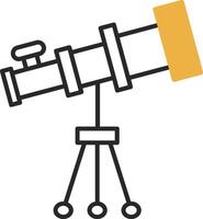telescopio desollado lleno icono vector