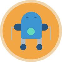 Robot Flat Multi Circle Icon vector