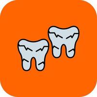 Tooth Damaged Filled Orange background Icon vector