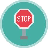 Stop Flat Multi Circle Icon vector