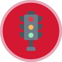 Traffic Lights Flat Multi Circle Icon vector