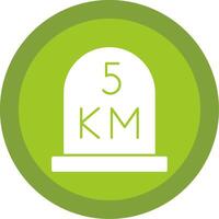 kilometer Glyph Multi Circle Icon vector