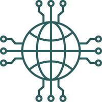 Network Line Gradient Round Corner Icon vector