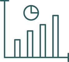 Statistics Line Gradient Round Corner Icon vector
