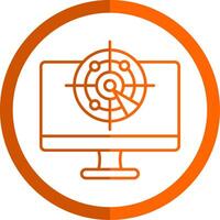 Radar Line Orange Circle Icon vector