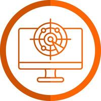 Radar Line Orange Circle Icon vector