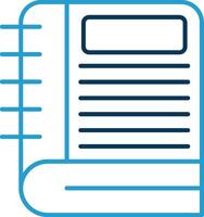 Notebook Line Blue Two Color Icon vector
