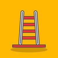 Step Ladder Filled Shadow Icon vector