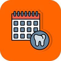 Dental Schedule Filled Orange background Icon vector