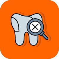 Unhealthy Tooth Filled Orange background Icon vector