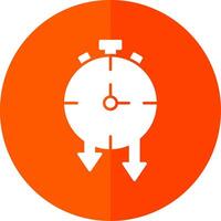 Timer Glyph Red Circle Icon vector