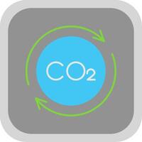 Carbon Cycle Flat Round Corner Icon vector