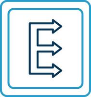 Three Arrows Line Blue Two Color Icon vector