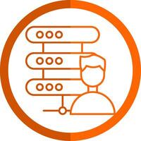 Data Scientist Line Orange Circle Icon vector