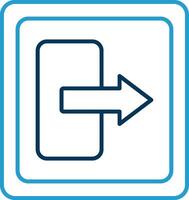 Log Out Line Blue Two Color Icon vector