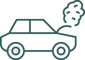 Broken Car Line Gradient Round Corner Icon vector