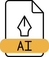 Ai Skined Filled Icon vector