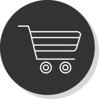 Trolley Line Grey Circle Icon vector