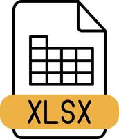 Xlsx Skined Filled Icon vector