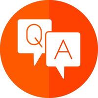 Question And Answer Glyph Red Circle Icon vector