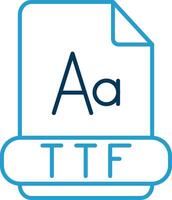 ttf línea azul dos color icono vector