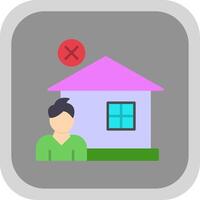 Homeless Flat Round Corner Icon vector