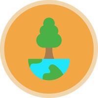 mundo árbol plano multi circulo icono vector