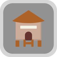 Hut Flat Round Corner Icon vector