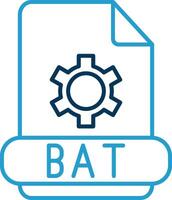 Bat Line Blue Two Color Icon vector