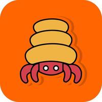 Hermit Crab Filled Orange background Icon vector