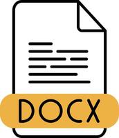 Docx Skined Filled Icon vector