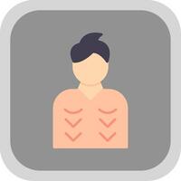 Malnutrition Flat Round Corner Icon vector