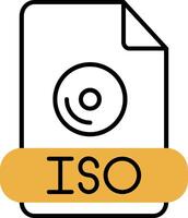 Iso Skined Filled Icon vector