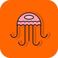 Jellyfish Filled Orange background Icon vector