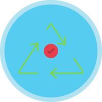 Recycle Flat Multi Circle Icon vector