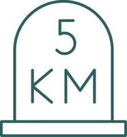 kilometer Line Gradient Round Corner Icon vector