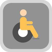 Disabled Flat Round Corner Icon vector