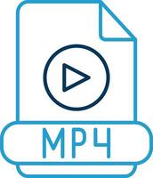 Mp4 Line Blue Two Color Icon vector