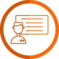 Tutor Line Orange Circle Icon vector
