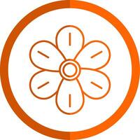 jacinto línea naranja circulo icono vector