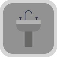 lavabo plano redondo esquina icono vector
