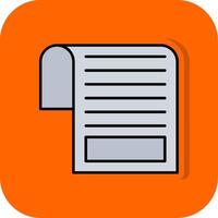 Document Filled Orange background Icon vector