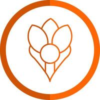 Crocus Line Orange Circle Icon vector