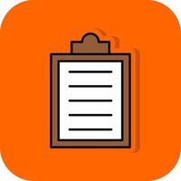 Clipboard Filled Orange background Icon vector