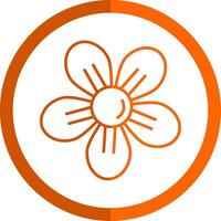 Freesia Line Orange Circle Icon vector