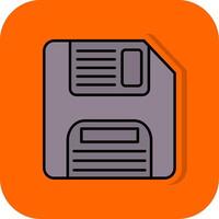 Floppy Disk Filled Orange background Icon vector