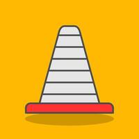 Traffic Cone Filled Shadow Icon vector