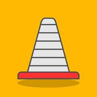 Traffic Cone Filled Shadow Icon vector