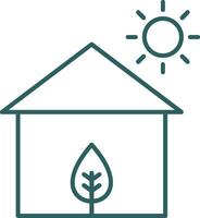 Eco House Line Gradient Round Corner Icon vector